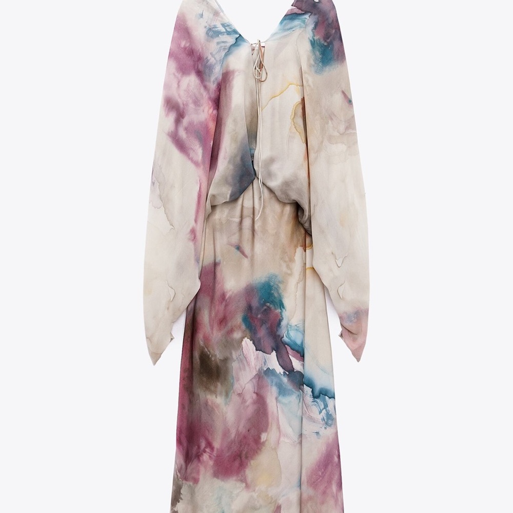 Slip dress with cape